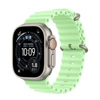 Apple Bracelet Ocean Apple Watch Series 1 t/m 11 / SE / Ultra (44/45/46/49 mm) - Neon / Green Natural Titanium