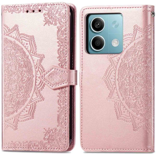 imoshion Etui de téléphone portefeuille Mandala Xiaomi Redmi Note 13 (5G) - Rose Dorée