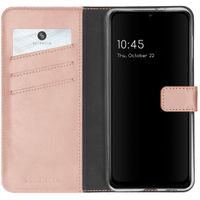 Selencia Étui de téléphone portefeuille en cuir véritable Galaxy A22 (5G) - Rose