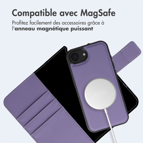 imoshion Étui portefeuille luxe 2-en-1 amovible Apple iPhone 17e / 16e - Violet