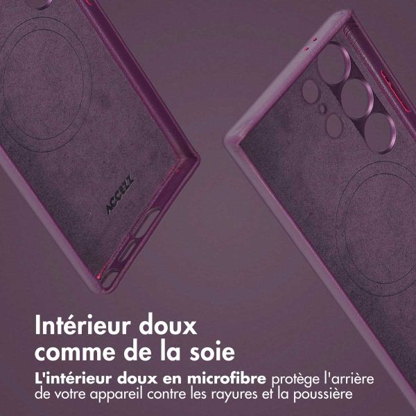 Accezz Étui de téléphone portefeuille en cuir 2-en-1 avec MagSafe Samsung Galaxy S24 Ultra - Heath Purple