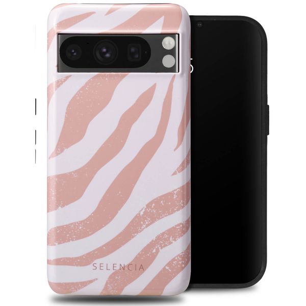 Selencia Coque arrière Vivid Tough Google Pixel 8 Pro - Colorful Zebra Old Pink