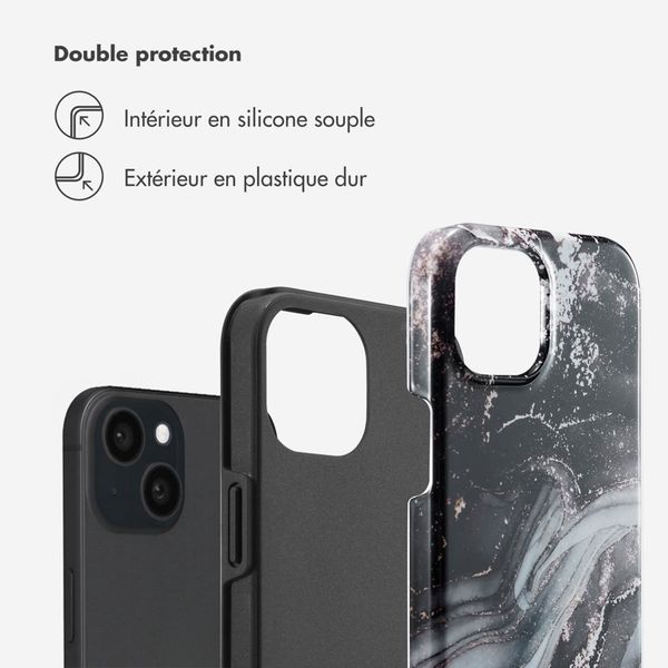 Selencia Coque arrière Vivid Apple iPhone 15 - Chic Marble Black