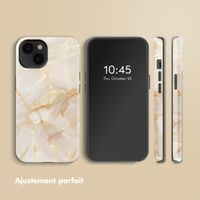 Selencia Coque arrière Vivid Tough avec MagSafe iPhone 14 - Golden Beige Marble