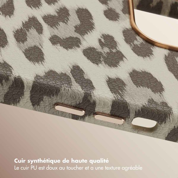 Selencia Coque Sabi imprimé panthère avec MagSafe Apple iPhone 15 - Soft Ivory