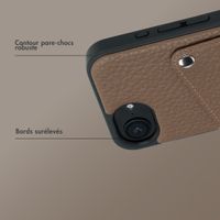 Selencia Coque Riva avec porte-cartes Apple iPhone 16e - Mocha Brown