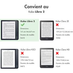 imoshion Étui de liseuse portefeuille Pliable Kobo Libra 2 / Tolino Vision 6 - Noir