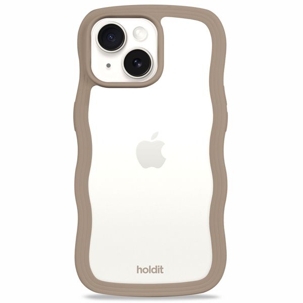 Holdit Coque Wavy iPhone 13/14/15 - Mocha Brown / Transparent