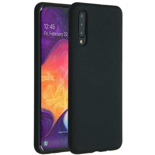 Accezz Coque Liquid Silicone Samsung Galaxy A50 / A30s - Noir