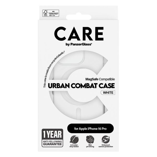 CARE by PanzerGlass Coque Urban Combat MagSafe Apple iPhone 16 Pro - White