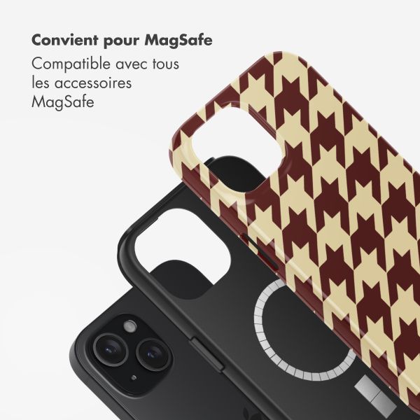 Selencia Coque arrière Vivid avec MagSafe Apple iPhone 15 - Pied-de-Poule