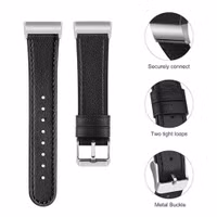 Fitbit Bracelet Leather Fitbit Charge 3 / 4 - Taille L - Noir