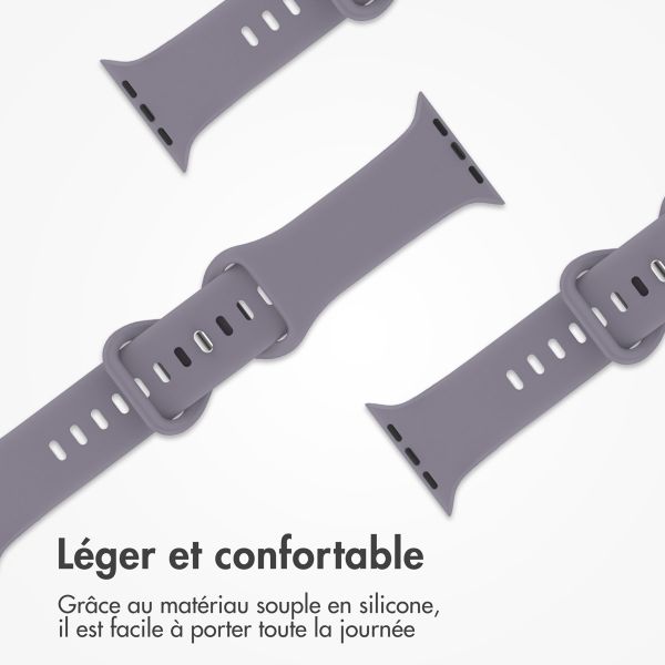 imoshion Bracelet en silicone⁺ Apple Watch Series 1 t/m 9 / SE (38/40/41 mm) | Series 10 / 11 (42 mm) - Taille S/M - Lavender