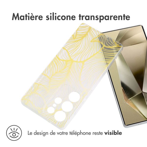 imoshion Coque Design Samsung Galaxy S25 Ultra - Golden Leaves Transparent