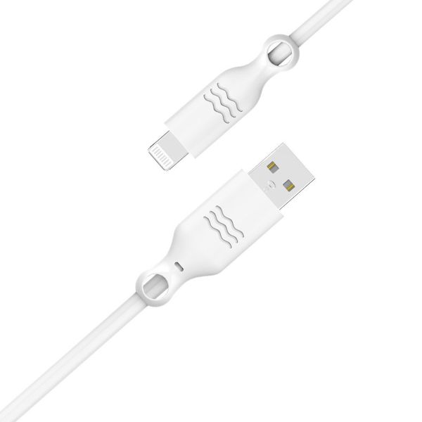 Just Green Câble Lightning vers USB - Recyclable - Certification MFi - 2.4A - 2 mètres - Blanc