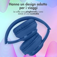 imoshion Casque sans fil pour enfants LED Light - Limiteur de décibels - Avec câble AUX - Cobalt Blue