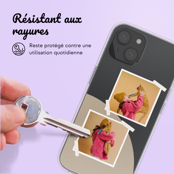 Coque personnalisée avec pellicule N°2 iPhone 15 - Transparent