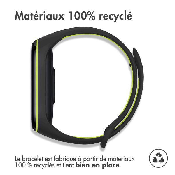 imoshion Bracelet sportif en silicone Xiaomi Mi Band 3 / 4 - Noir / Lime