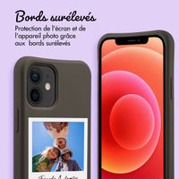 Coque de couleur personnalisée MagSafe avec cordon amovible et Polaroid iPhone 12 Pro - Black Coffee