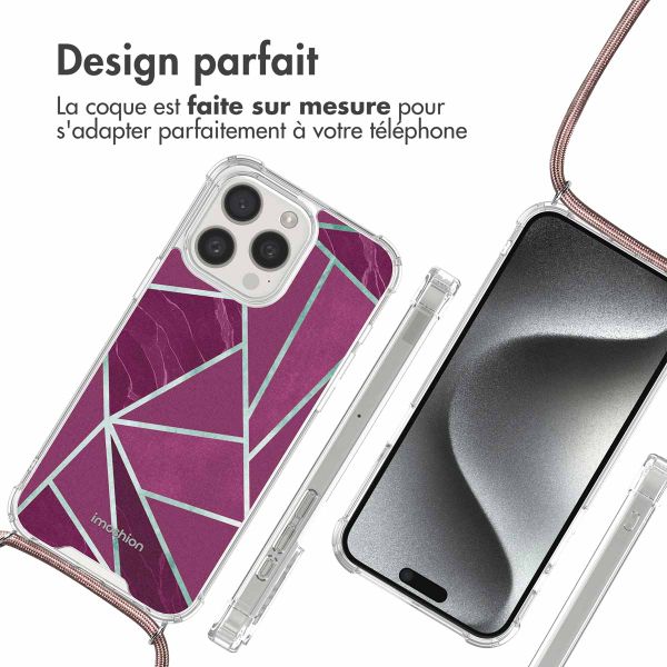 imoshion Coque Design avec cordon iPhone 15 Pro Max - Bordeaux Graphic