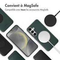 Accezz Coque arrière en cuir avec Magsafe Samsung Galaxy S25 - Cedar Green