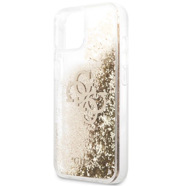 Guess Coque 4G Logo Liquid Glitter Apple iPhone 13 - Doré