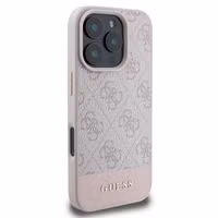 Guess Coque arrière Bottom Stripe 4G Apple iPhone 16 Pro - Rose