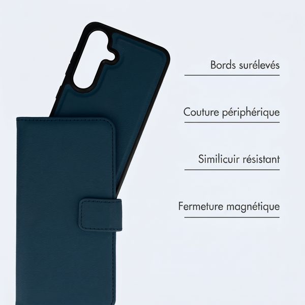 imoshion Étui portefeuille luxe 2-en-1 amovible Samsung Galaxy S25 FE - Bleu