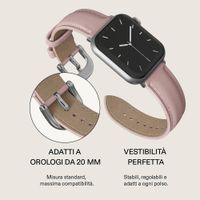 Burga Bracelet en cuir véritable Apple Watch | 38/40/41/42 mm - Pillow Talk / Silver