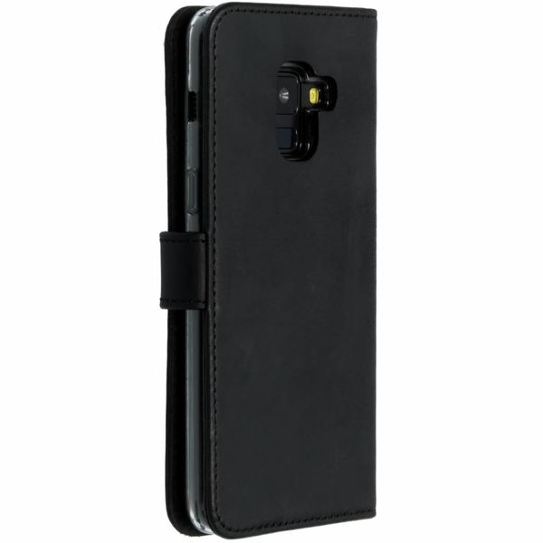 Selencia Étui portefeuille en cuir véritable Samsung Galaxy A8 (2018) - Noir