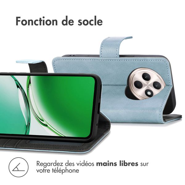 imoshion Étui de téléphone portefeuille Luxe Oppo Reno 12F 5G - Bleu clair