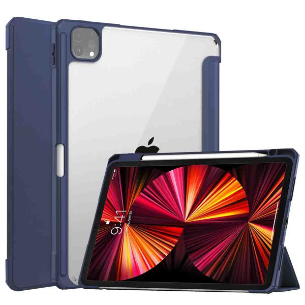 imoshion Coque tablette rigide Trifold Apple iPad Pro 11 (2022 / 2021 / 2020 / 2018) - Bleu foncé