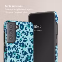 Selencia Coque arrière Vivid Samsung Galaxy S21 FE - Wild Spots Light Blue