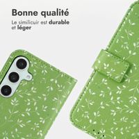 imoshion Étui de télephone portefeuille Design Samsung Galaxy S25 - Green Flowers