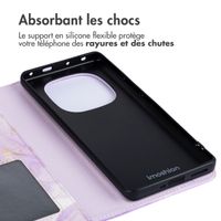 imoshion Étui de téléphone portefeuille Design Xiaomi Redmi Note 14 Pro Plus (5G) - Purple Marble