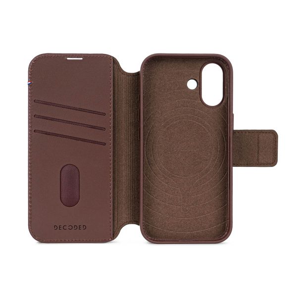 Decoded Portefeuille détachable 2 en 1 en cuir MagSafe Apple iPhone 17 - Chocolate Brown