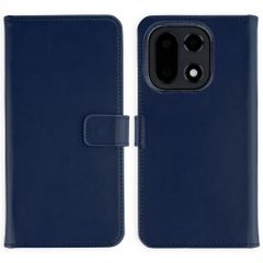 Selencia Étui portefeuille en cuir véritable OnePlus 15 - Bleu foncé