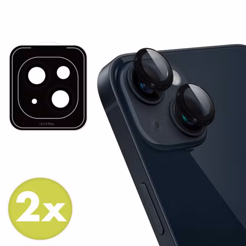 imoshion Lot de 2 protections d'objectif de caméra Apple iPhone 15 / 15 Plus - Noir