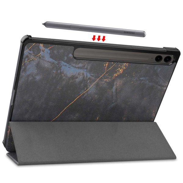 imoshion Coque tablette Design Trifold Samsung Galaxy Tab S10 Plus / Tab S9 FE Plus / Tab S9 Plus - Black Marble