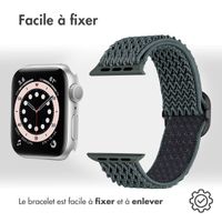 imoshion Bande élastique en nylon Apple Watch Series 1-9 / SE - 38/40/41 mm / Series 10 - 42 mm - Gris foncé