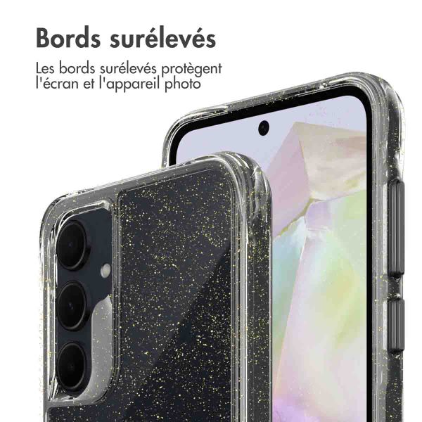 imoshion Coque arrière transparente Pailletée Samsung Galaxy A35 - Doré