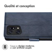 imoshion Étui de téléphone portefeuille Luxe Oppo Find X5 5G - Bleu foncé