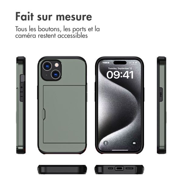 imoshion Coque arrière avec porte-cartes Apple iPhone 15 - Vert foncé