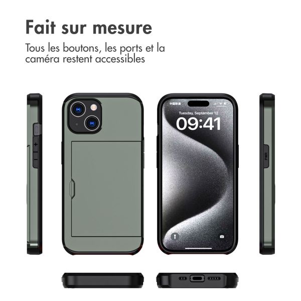 imoshion Coque arrière avec porte-cartes iPhone 15 - Vert foncé