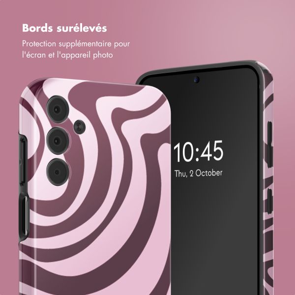 Selencia Coque arrière Vivid Samsung Galaxy A15 (5G) - Wavy Swirl Pink Plum