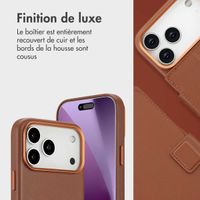 Accezz Étui de téléphone portefeuille en cuir 2-en-1 avec MagSafe Apple iPhone 17 Pro Max - Sienna Brown