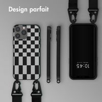 Selencia ﻿Coque design en silicone avec cordon amovible iPhone 13 Pro Max - Irregular Check Black