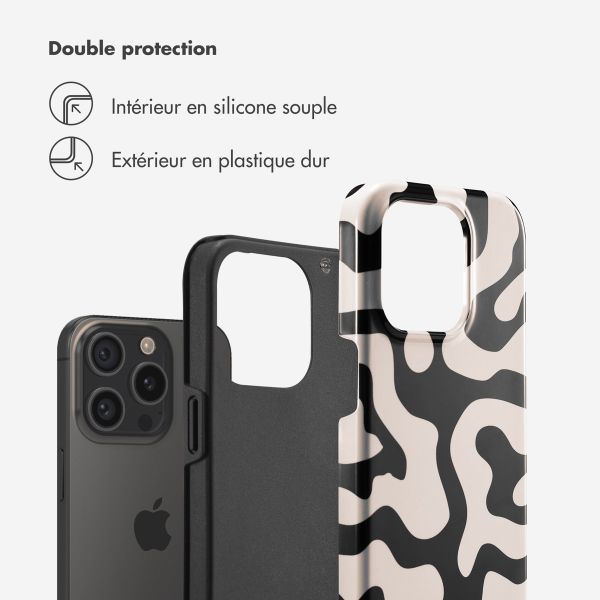 Selencia Coque arrière Vivid Tough iPhone 15 Pro - Art Wave Black