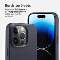 Accezz Coque arrière en cuir avec MagSafe Apple iPhone 14 Pro - Onyx Black