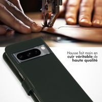 Selencia Étui de téléphone portefeuille en cuir véritable Google Pixel 8 Pro - Vert